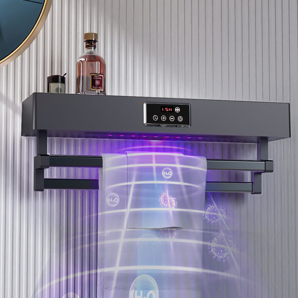 Uscator de prosoape baie sau bucatarie cu sterilizare UV, pe perete, 60 cm, 450W, ElectricSun Standard gri